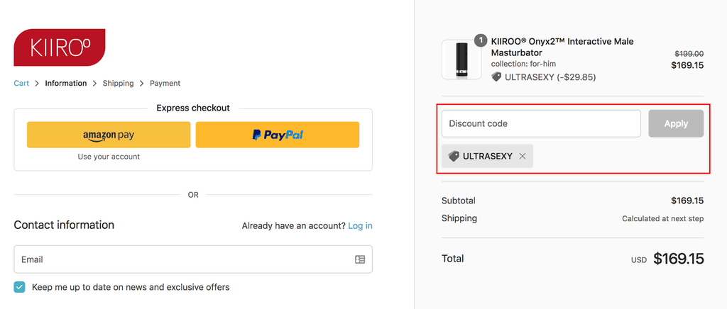 using our kiiroo coupon