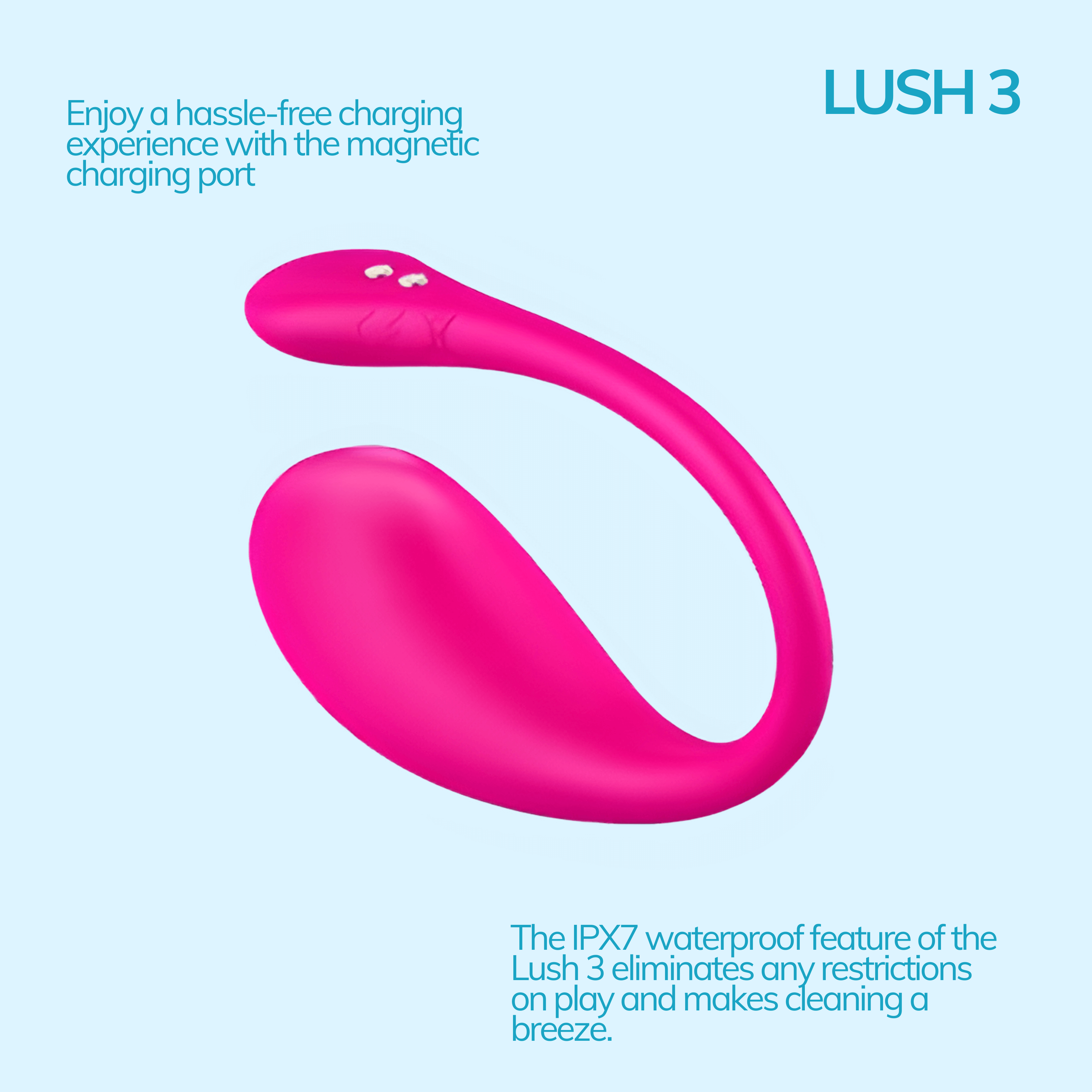 Lovense Lush 2 vs Lush 3 Comparison Picture of Lush 3 design and features.
